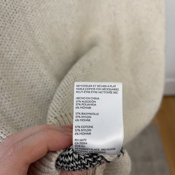 Glitchcore Urban Outfitters Ecoté Cream and Black Sweater, S - Picture 6 of 6